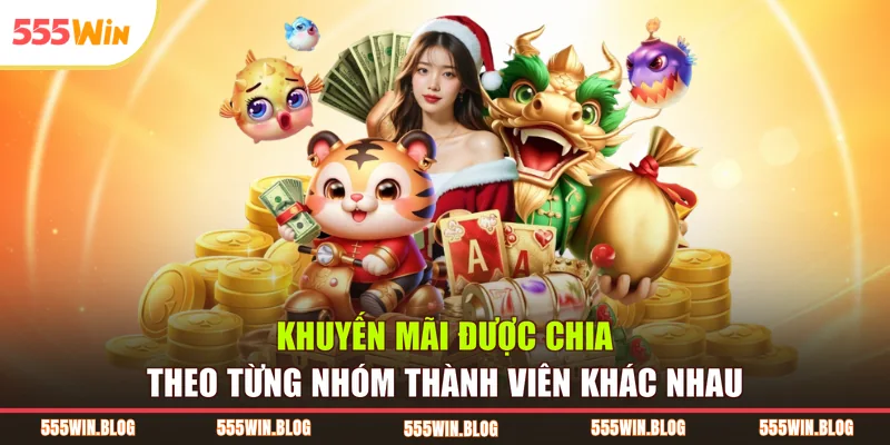 Khuyến mãi được chia theo từng nhóm thành viên khác nhau